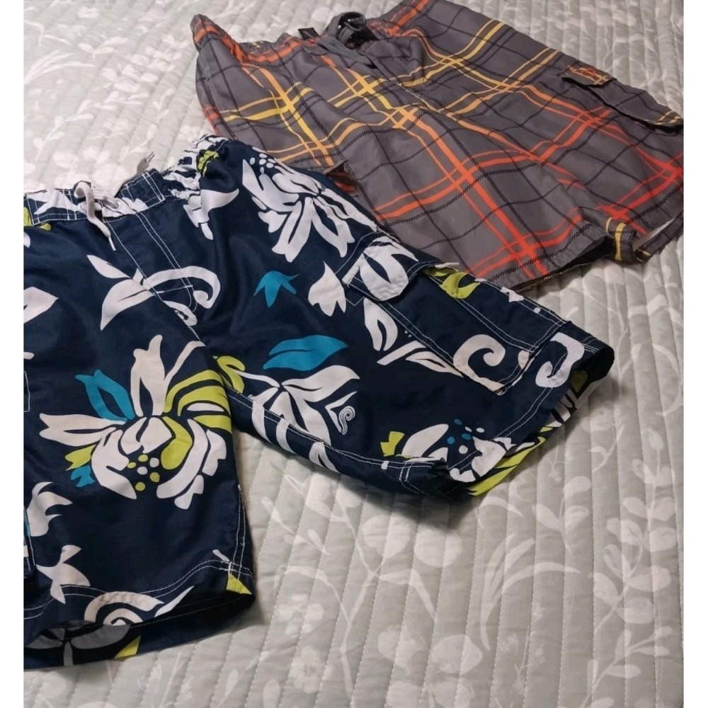 Lot 2 OP & Kanu Swimming Trunks Shorts Men's Size M 32-34 Surf Ocean Long EUC